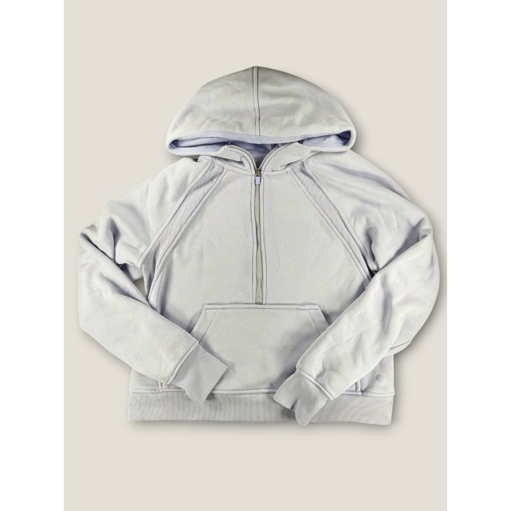 Danskin Women S 1/2 Zip Fleece Hoodie Lavender Periwinkle Sweatshirt Thumbholes